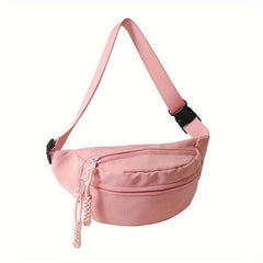 Versatile Zipper Waist Bag Solid Chest Bag Women's Crossbody Bag