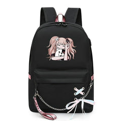 Cartoon Girl Pattern Laptop Backpack for Teenage Girls Women School Travel