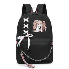Cartoon Girl Pattern Laptop Backpack for Teenage Girls Women School Travel