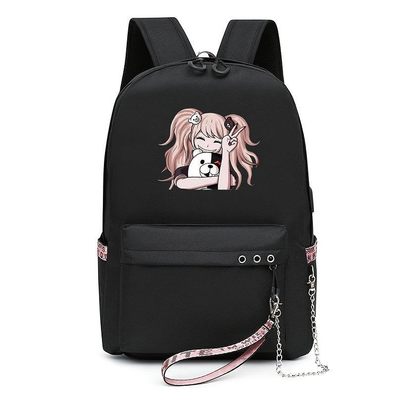 Cartoon Girl Pattern Laptop Backpack for Teenage Girls Women School Travel