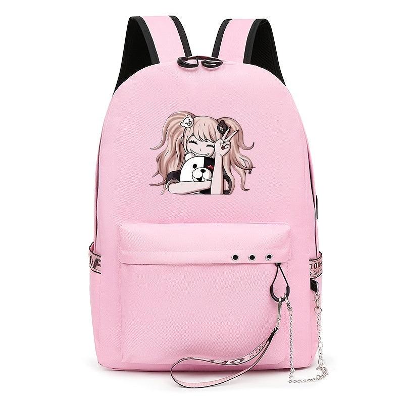 Cartoon Girl Pattern Laptop Backpack for Teenage Girls Women School Travel
