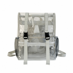 Transparent PVC Flap Backpack Large Capacity Travel Backpack