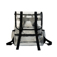 Transparent PVC Flap Backpack Large Capacity Travel Backpack