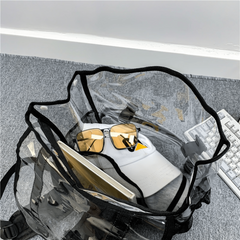 Transparent PVC Flap Backpack Large Capacity Travel Backpack