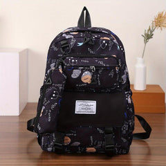 Letter Cartoon Print Backpack Student School Bag
