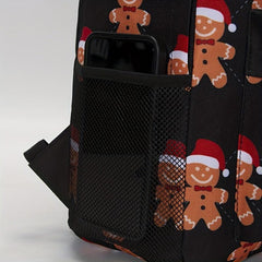 Gingerbread Man Pattern Kids Backpack Funny Cartoon School Bag