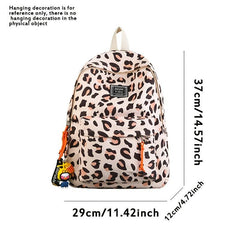 Casual Leopard Print Backpack for Students and Travel
