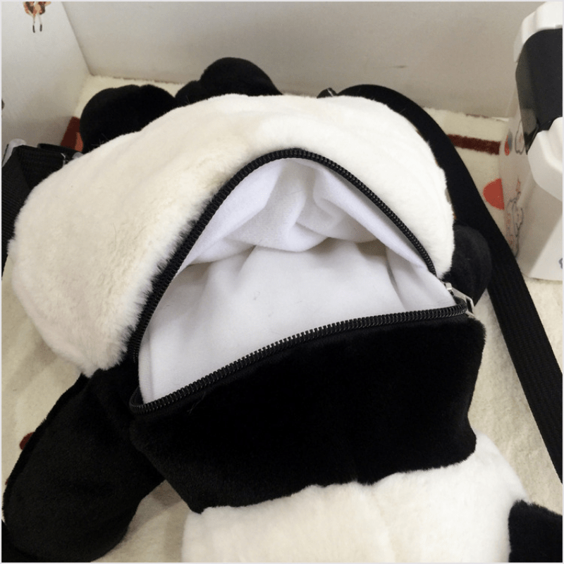 Cut Panda Doll Backpack Soft Plush Double Shoulder Bag for Students