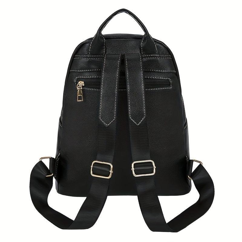 Minimalist PU Leather Backpack for Travel