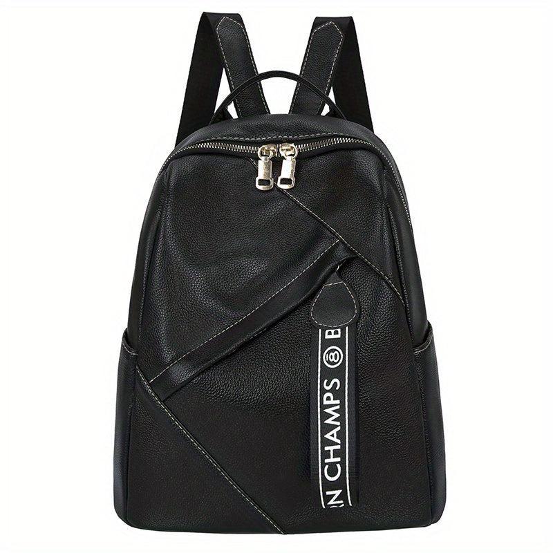 Minimalist PU Leather Backpack for Travel