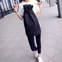 Canvas Drawstring Bag Men Women Backpack Travel Daily Use Bucket Bag