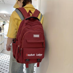 Letter Pattern Student Backpack Men Women College Students High School Students