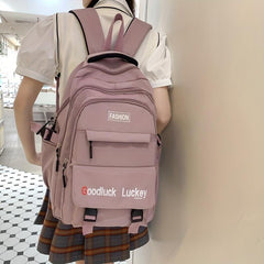 Letter Pattern Student Backpack Men Women College Students High School Students