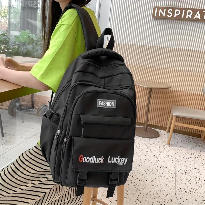 Letter Pattern Student Backpack Men Women College Students High School Students