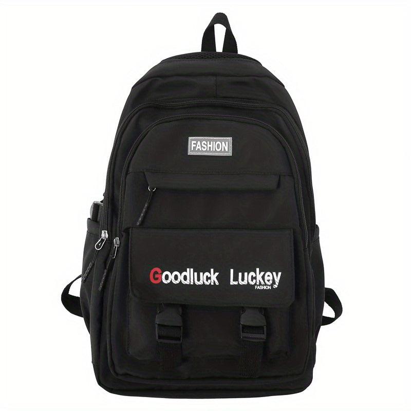 Letter Pattern Student Backpack Men Women College Students High School Students
