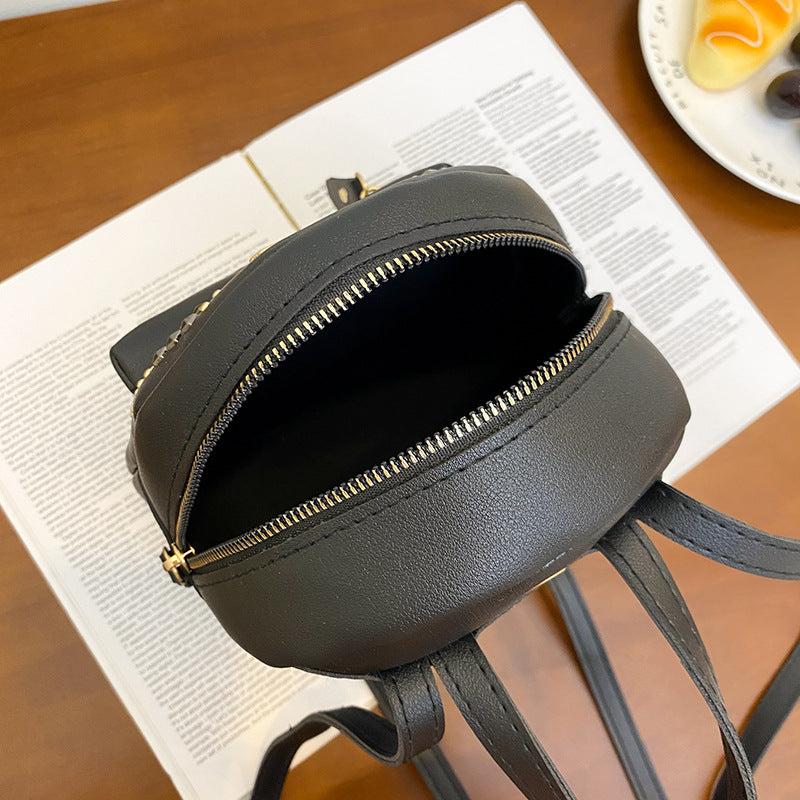 Punk Style Rivet Backpack Girls Casual Multifunction Bag PU Leather