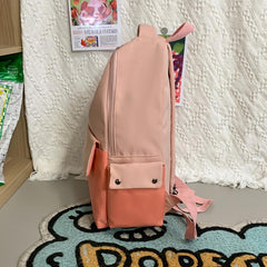 Solid All match Backpack Student Large capacity Waterproof Nylon Backpack