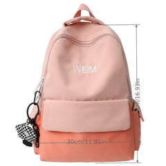 Solid All match Backpack Student Large capacity Waterproof Nylon Backpack