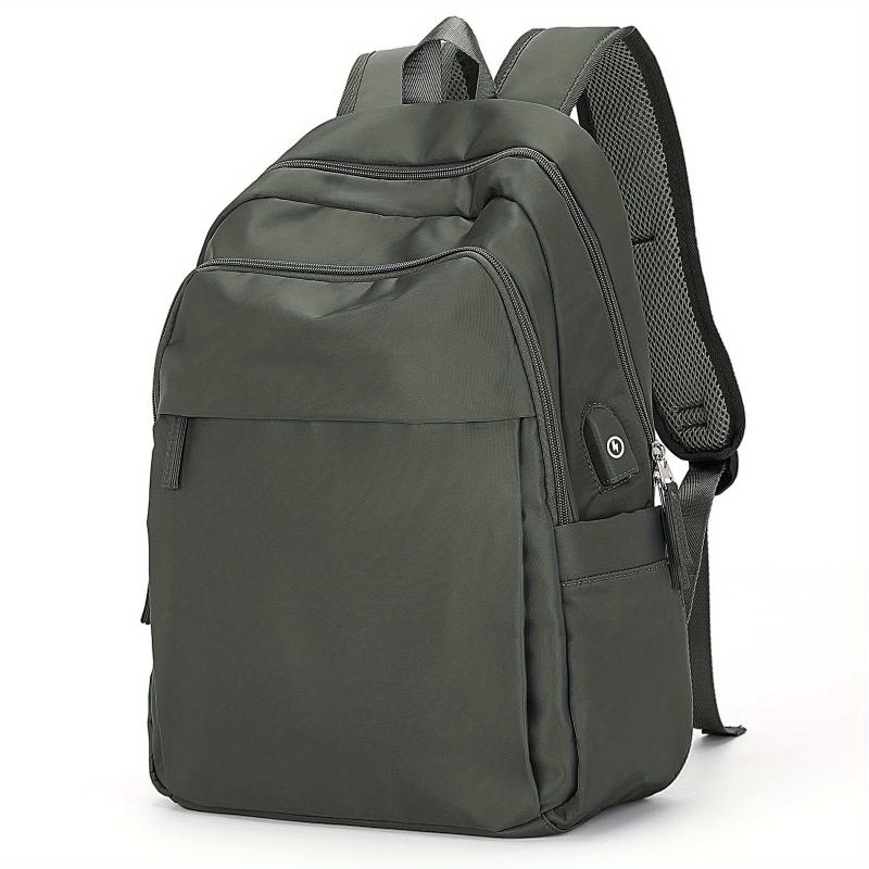 Men's Large Capacity Travel Backpack Schoolbag with USB Charging Port