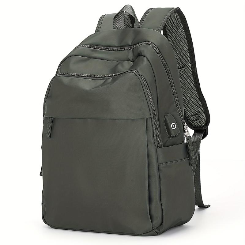 Men's Large Capacity Travel Backpack Schoolbag with USB Charging Port