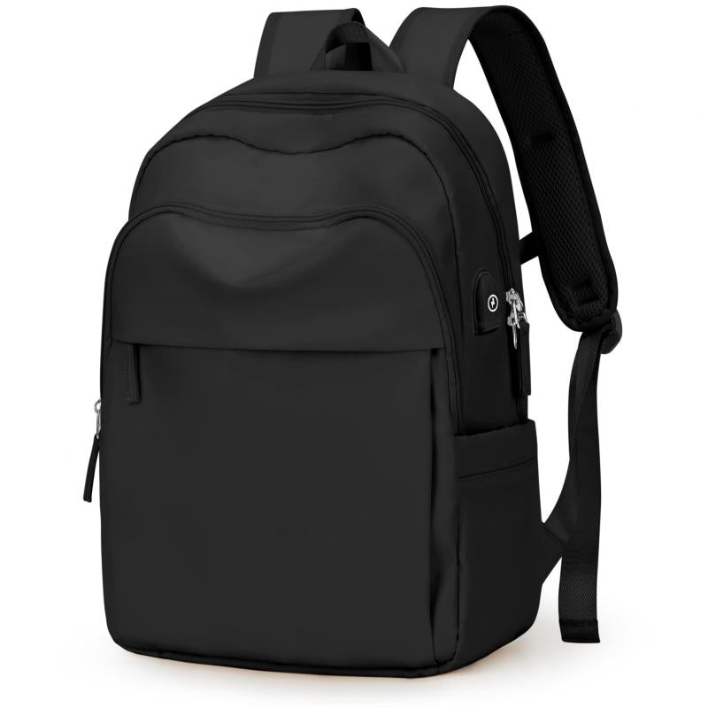 Men's Large Capacity Travel Backpack Schoolbag with USB Charging Port