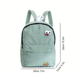 Corduroy Backpack Women Preppy Large Capacity High School College Books Class