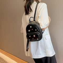 Crystal Backpack Double Shoulder Bag Women Casual Travel Small Backpack