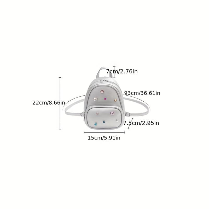 Crystal Backpack Double Shoulder Bag Women Casual Travel Small Backpack