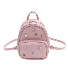 Crystal Backpack Double Shoulder Bag Women Casual Travel Small Backpack
