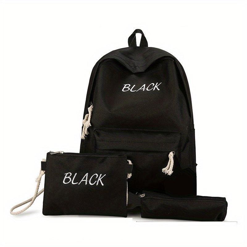 3pc Backpack Set for Men & Women Large Capacity Travel Bag Plush Pendant