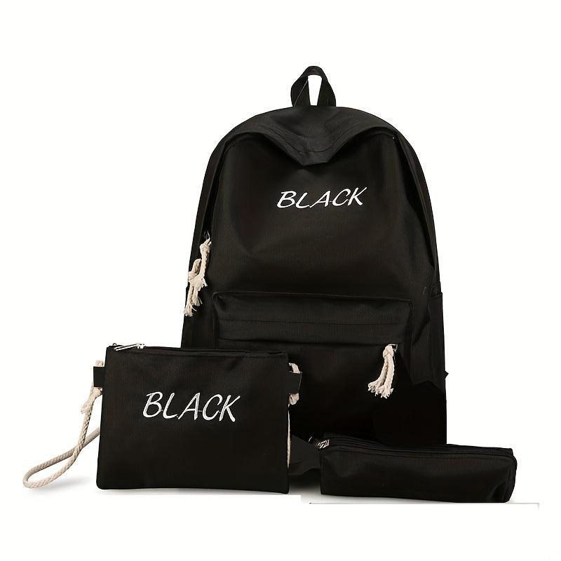 3pc Backpack Set for Men & Women Large Capacity Travel Bag Plush Pendant