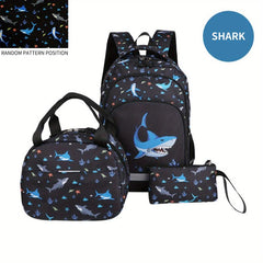 Boys School Bag Set Backpack Lunch Bag Pencil Case Male Student