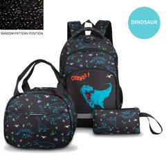 Boys School Bag Set Backpack Lunch Bag Pencil Case Male Student