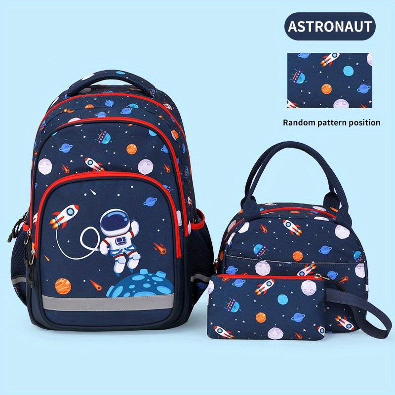 Boys School Bag Set Backpack Lunch Bag Pencil Case Male Student