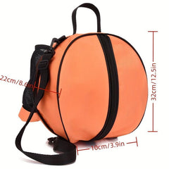 Basketball Shape Backpack with Water Bottle Holder Outdoor Sports Bag