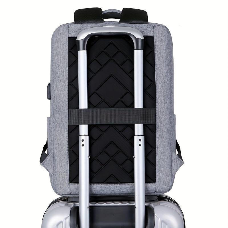 Men's Waterproof Business Laptop Backpack with USB Charging Port