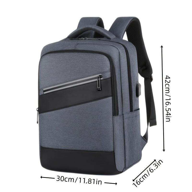 Men's Waterproof Business Laptop Backpack with USB Charging Port