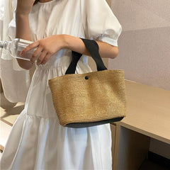 Straw Woven Handbags Casual Tote Bag For Holiday Beach