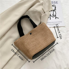Straw Woven Handbags Casual Tote Bag For Holiday Beach