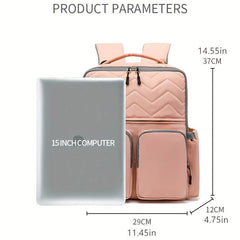 Preppy Travel Backpack Solid Computer Casual Student Double Shoulder Bag