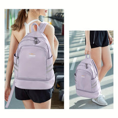 Large Capacity Folding Backpack Travel Bag Dry And Wet Separation