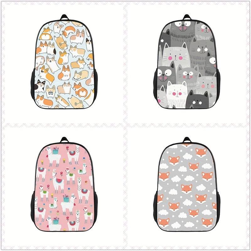 Animal Print Backpack Lightweight Outdoor School Bag For Teens Boys Girls