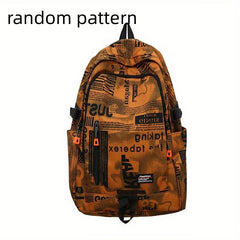 Men's Casual Backpack Graffiti Large Capacity School Bag Computer Backpack