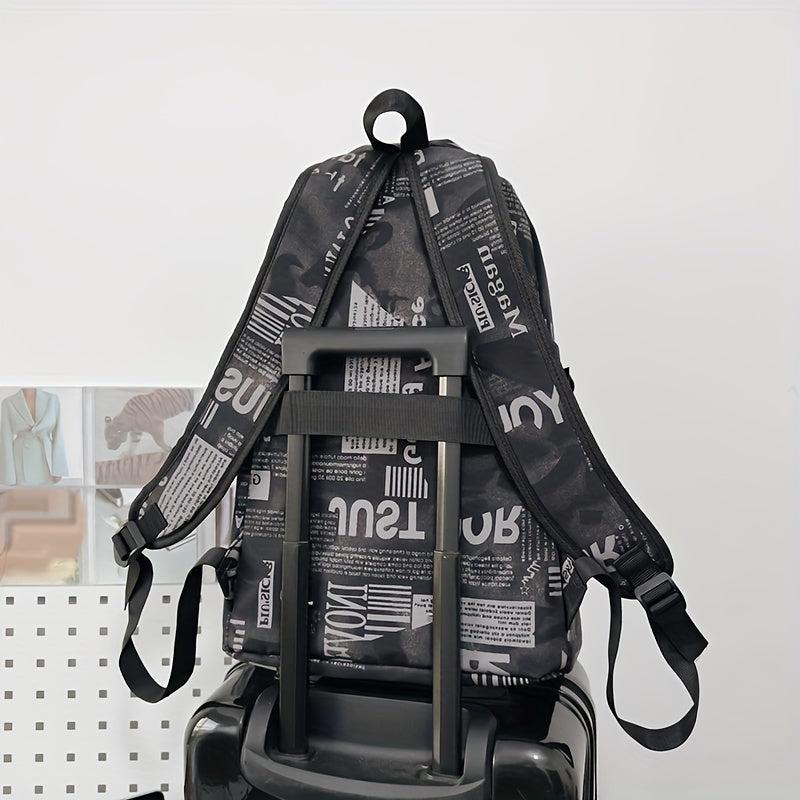 Men's Casual Backpack Graffiti Large Capacity School Bag Computer Backpack