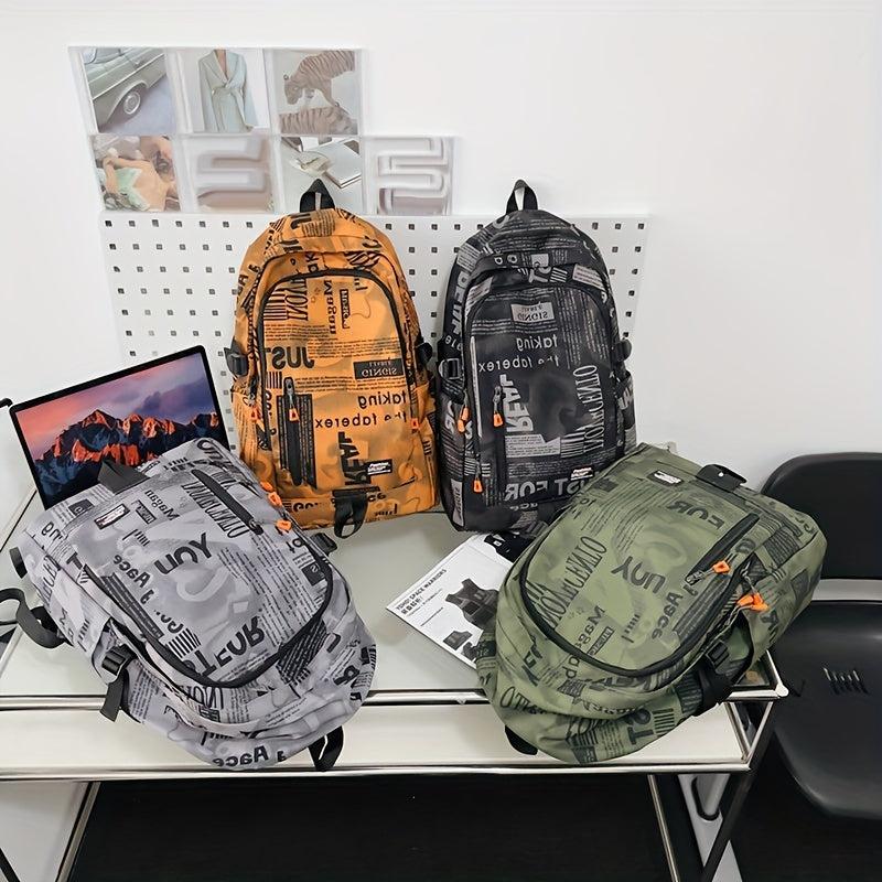 Men's Casual Backpack Graffiti Large Capacity School Bag Computer Backpack