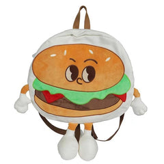 Burger Backpack Cartoon Canvas Backpack Large Capacity Schoolbag
