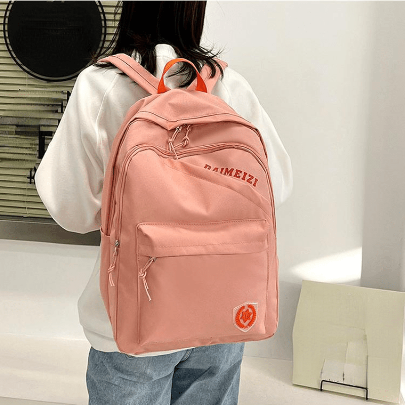 Double Shoulder Bag Couple Casual Backpack Nylon Students School