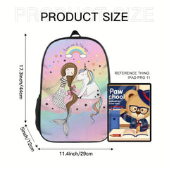 Mermaid Backpacks School Elementary Travel Backpack
