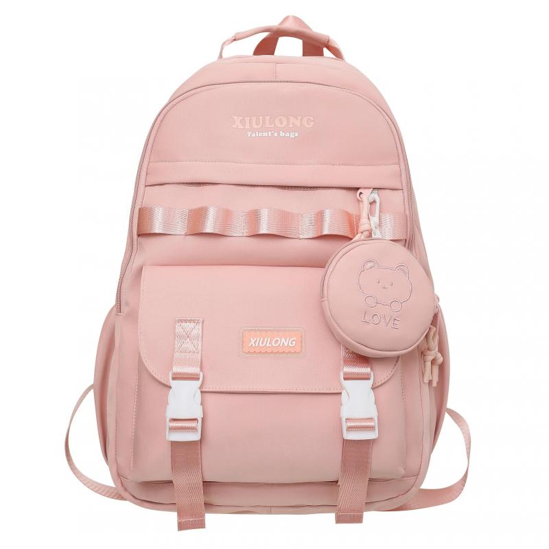 Casual Backpack with Bear Patten Coin Purse
