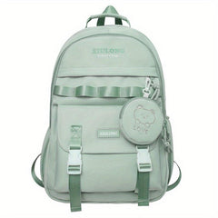 Casual Backpack with Bear Patten Coin Purse